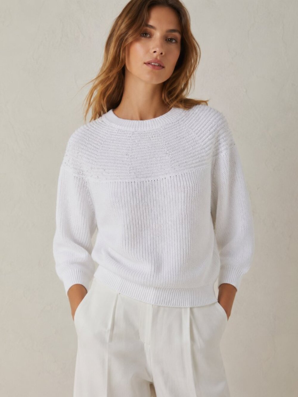Peserico Sequin Yoke cotton sweater